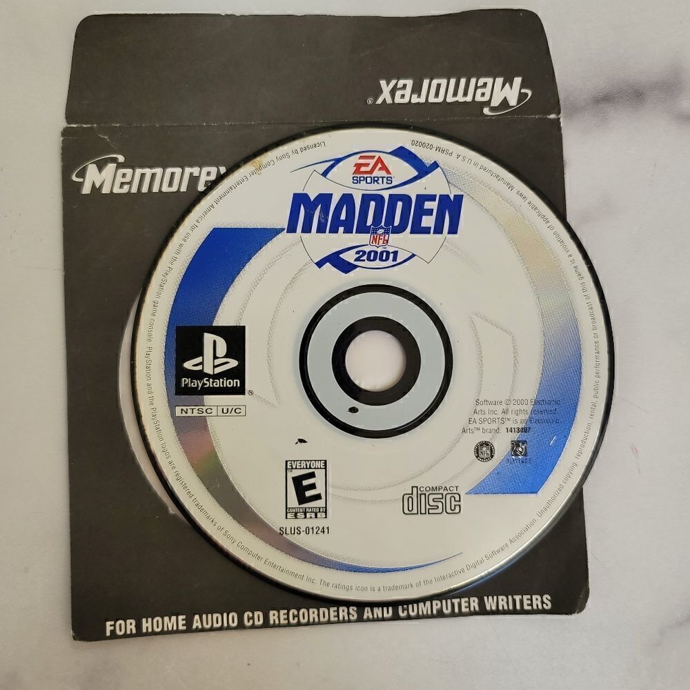 Madden NFL video game disc Playstation E 2001 football